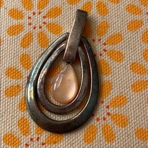 Vintage silver stone pendant